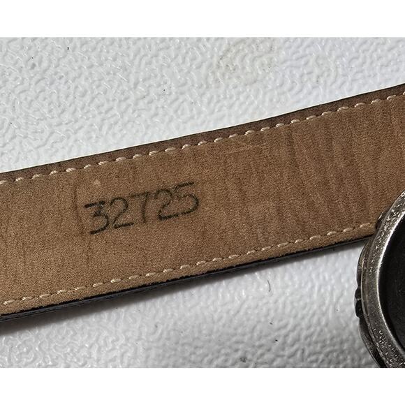 STREETS AHEAD NuBuck Leather Belt Brown Western NBEL Silverplated Buckle Sz M - Picture 9 of 11